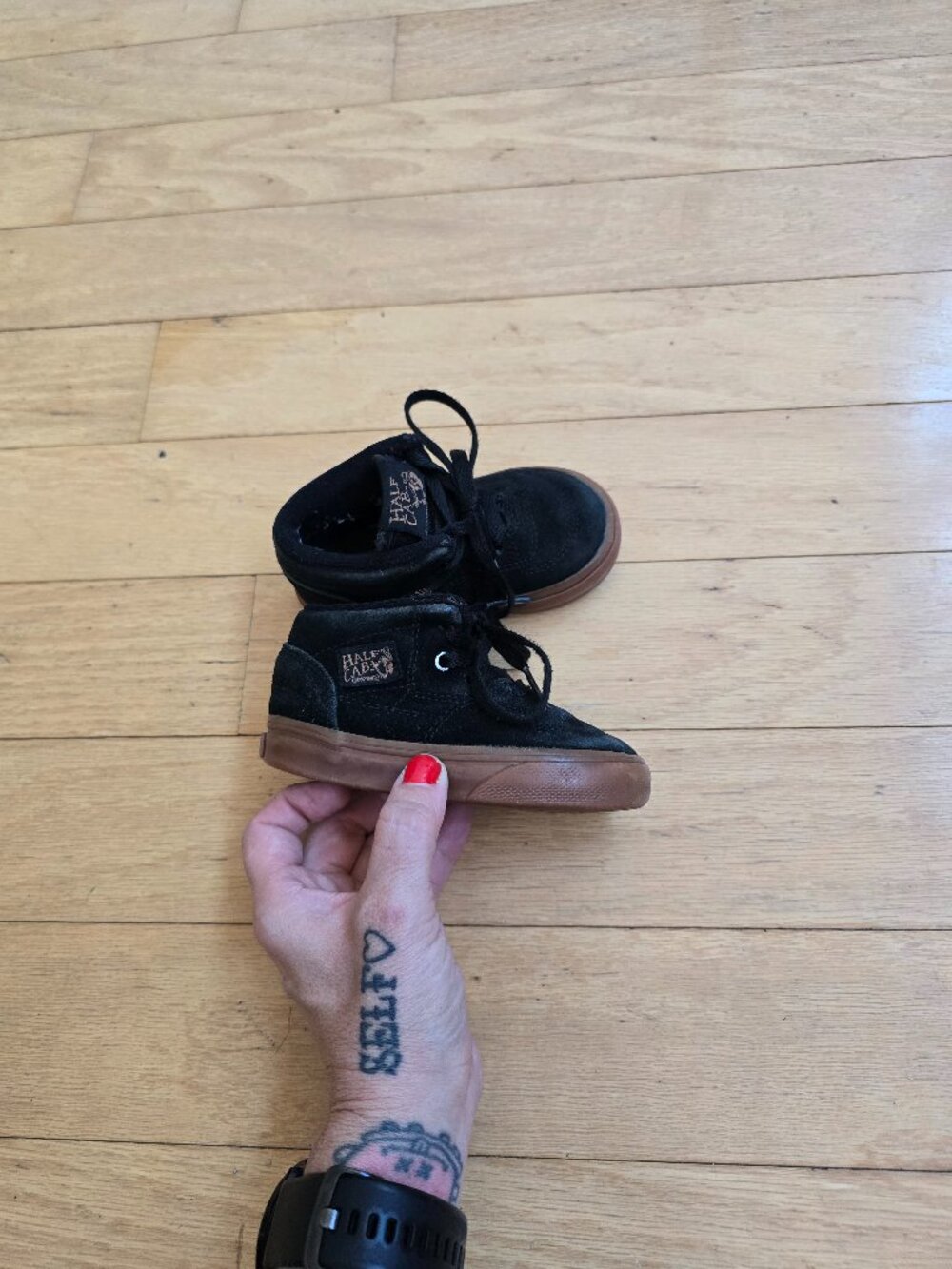 Vans | Half Cab Pro Black Suede Gum Sole Skater Sneakers | Toddler 5
